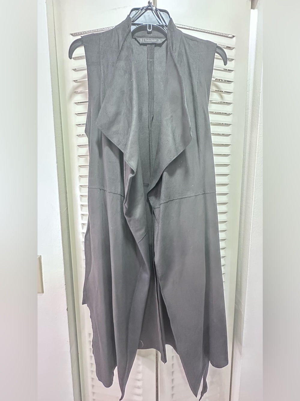 Zara Black Draped Long Cape Jacket